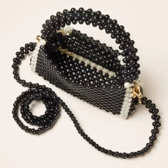 NWT Colorblock Beaded Crossbody Bag - kate spade new york x Target Black/White - Picture 3 of 6